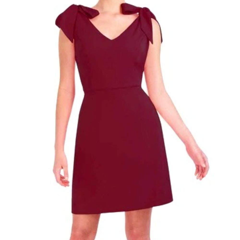 BCBGeneration Dress Red Scuba Crepe Sheath V-Neck Event Dressy Size 8 #GT02D11